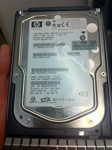 HP 146GB 15K rpm SAS fail #1 