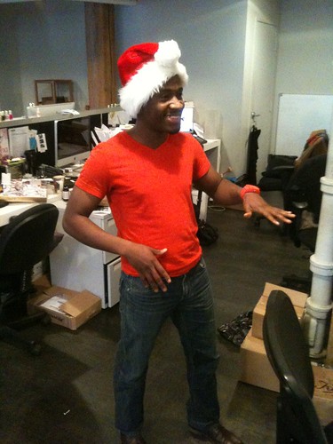 Andre in a Santa hat! 