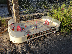 Table hockey table left in alley. 