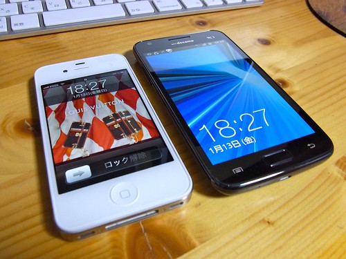 iPhone 4SとGALAXY S2 LTE