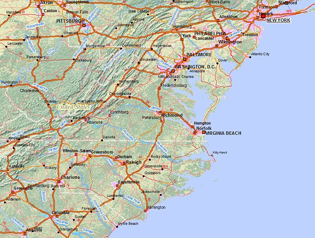 DC and NYC with extra roads