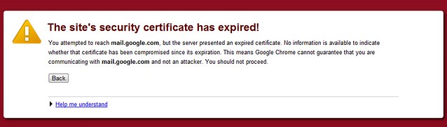 Gmail certificate error