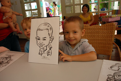 caricature live sketching for children birthday party 08 Oct 2011 - 9