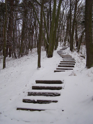 Schody pod śniegiem