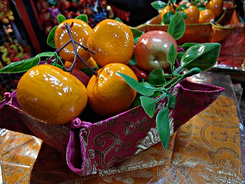 Tangerines (Fake) in a cloth basket!