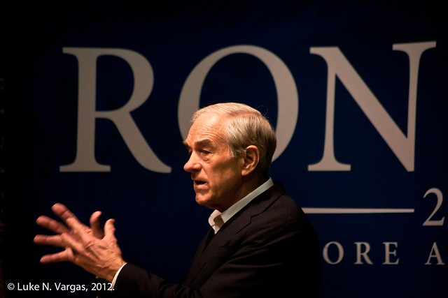 Ron Paul Presents with his Hands