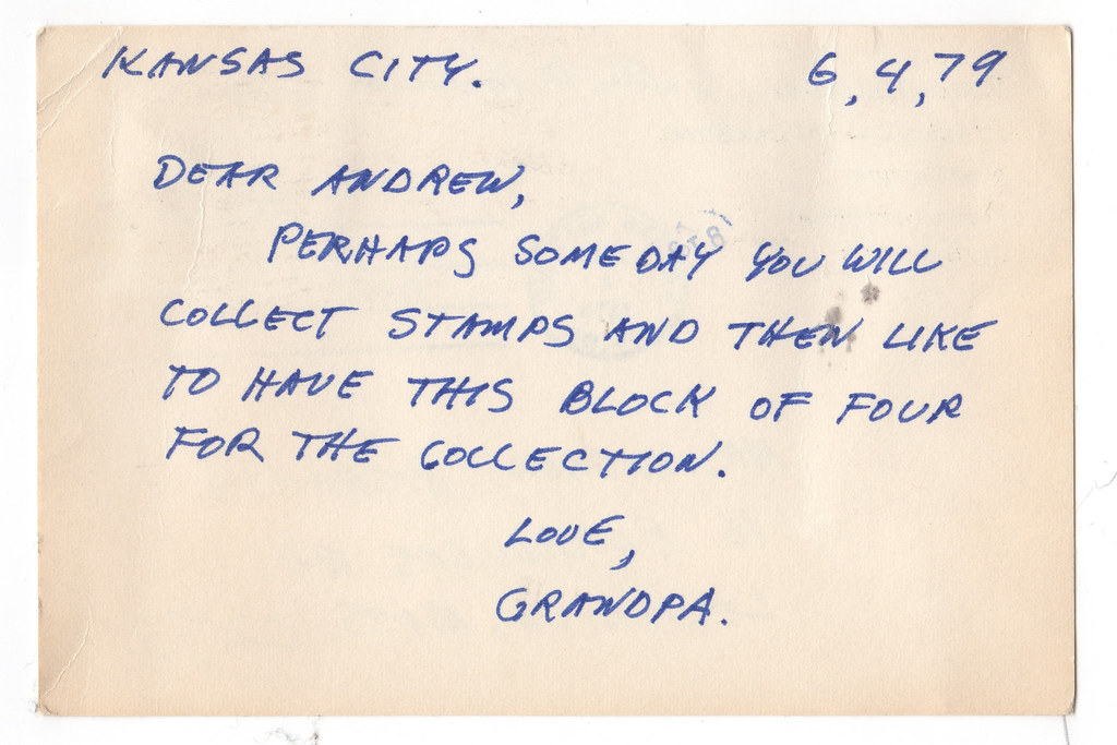 1st Day Issue Note From Grandpa - Walter Richards