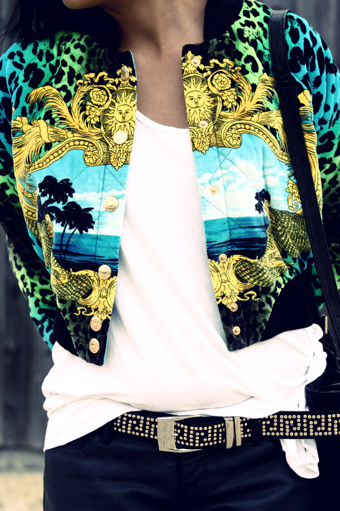 VERSACE for H&M Mode JUNKIE, Versace Iconic Print Bomber Jacket