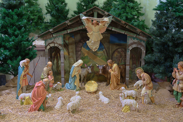 Immaculate Conception Roman Catholic Church, in Columbia, Illinois, USA - manger scene