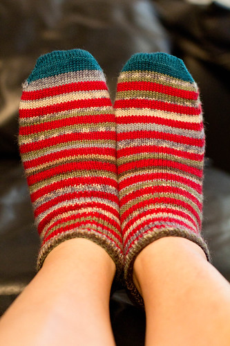 Matching striped shorty socks