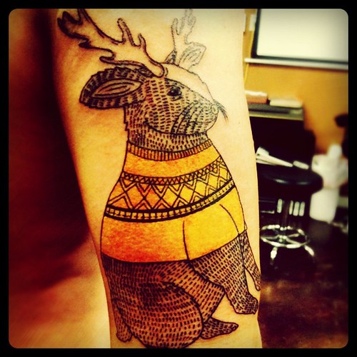Jackalope Drawing / Tattoo by Michael C. Hsiung