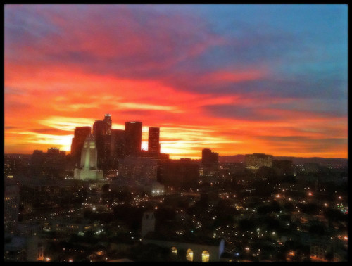 L.A Skyline & Sunset, Jan. 24 by JulieAndSteve