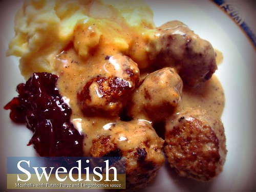 Swedish Meatballs with Potato Puree and Lingonberries sauce