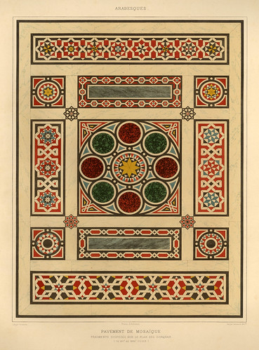 005-Pavimento de mosaico-siglos XVI-XVII-L'art arabe d'apres les monuments du Kaire…Vol 1-1877- Achille Prisse d'Avennes y otros