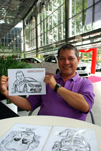 Caricature live sketching for Tan Chong Nissan Almera Soft Launch - Day 1 - 6