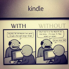 The Oatmeal book on Kindle. Not ideal (text is a bit small), but fun.