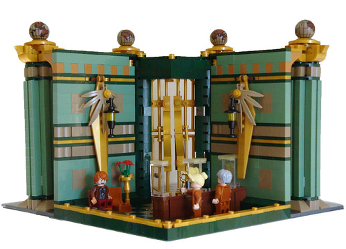 LEGO Modular Bank - the back walls can be detached to show internal view