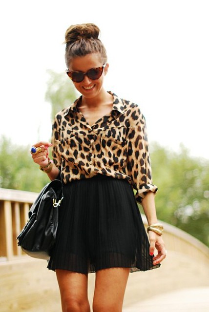 leopard and top knot