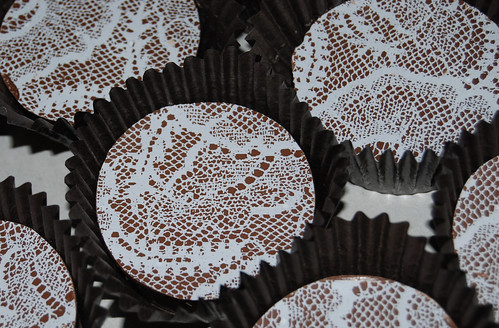 lace chocolate dipped oreos for shabby chic baby shower