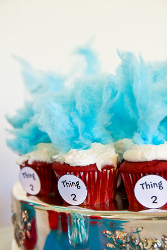Dr. Seuss Thing 1 and Thing 2 Cupcakes