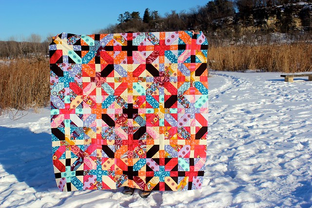 x and + quilt top.