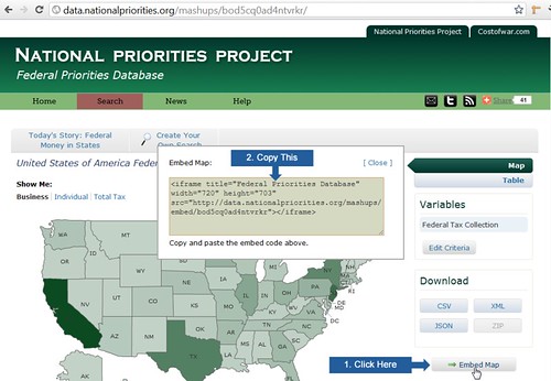 Federal Priorities Database: Embed Code