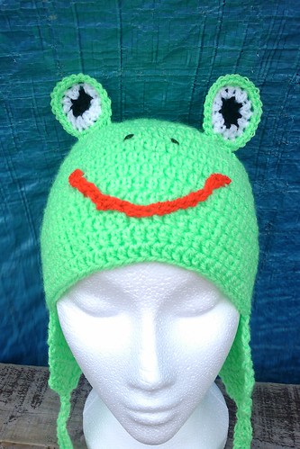 crochet frog hat