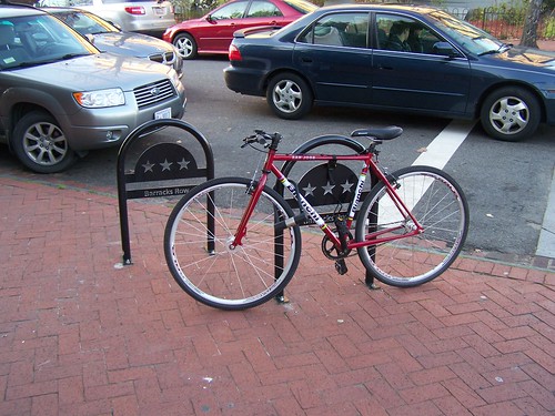 Branded bicycle racks on Barracks Row/8th Street SE, Capitol Hill