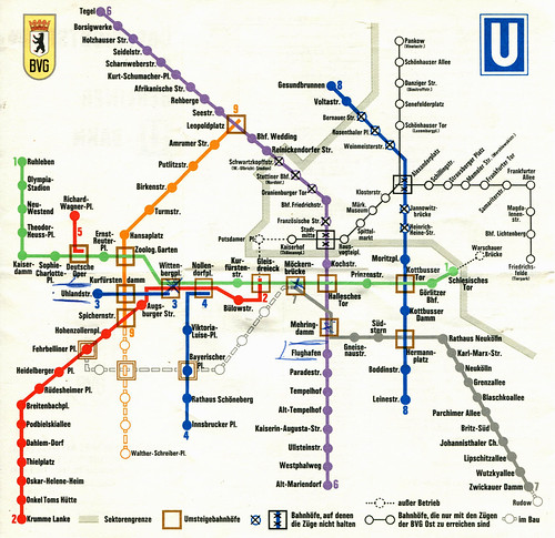 Berlin - U-Bahn / Subway Map (1970)