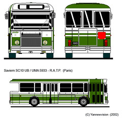 Drawings of French buses