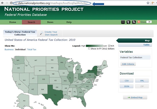 Federal Priorities Database - direct link to search results