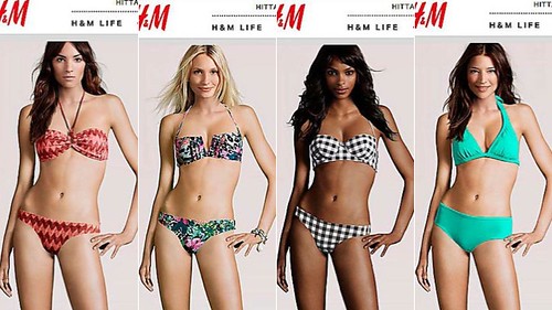 four computer generated lingerie models. All are in the same pose and have the same body, but have different faces and skin colors