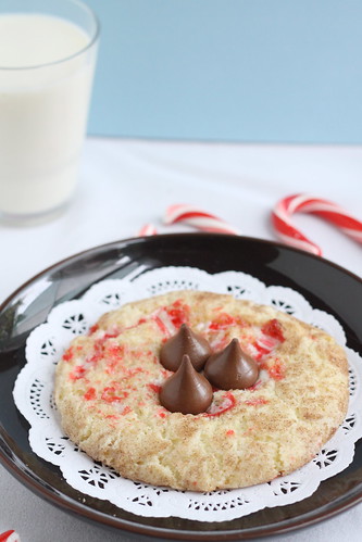 Peppermint Snickerdoodles Cookies with Hershey's Kisses