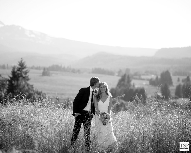 Bride and Groom with Mt Hood