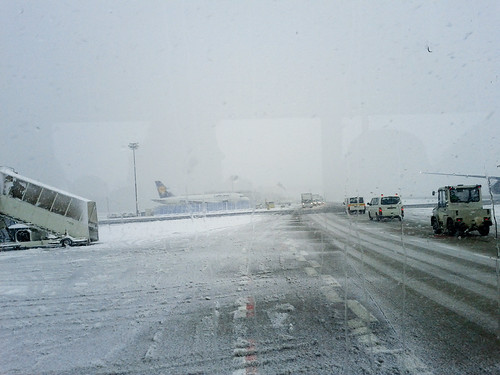 Snowfall in Frankfurt Airport