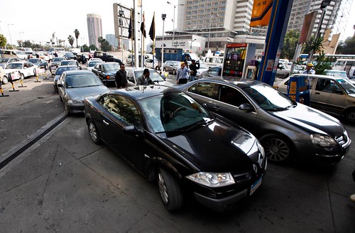 Egyptians line up at the gas station amid rumors of possible fuel price increases. Fuel prices have been increasingly throughout Africa and the world. by Pan-African News Wire File Photos