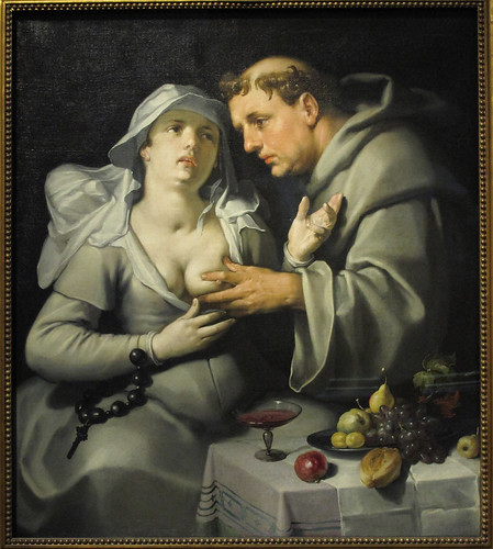 De monnik en de non (Monk touching a nun`s breast)
