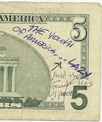Youth of America graffiti on $5