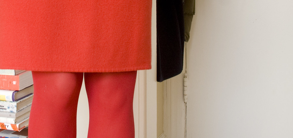 dash dot dotty, red tights with a red skirt, red outfits, ootd, outfit blog, wear to work