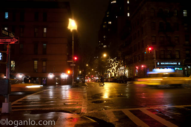 Rainy night on the UWS in NYC,NY