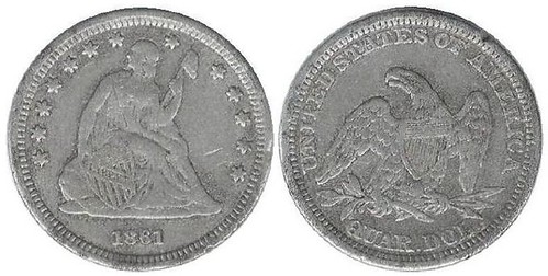 Counterfeit 1861 Quarter