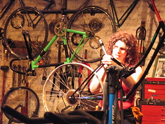 Elizabeth Barkan Fixing Bike