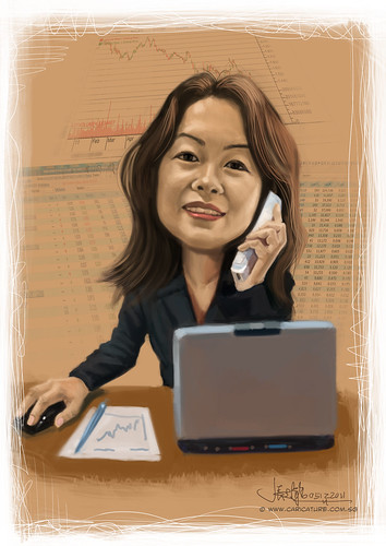 digital caricature of a stockbroker