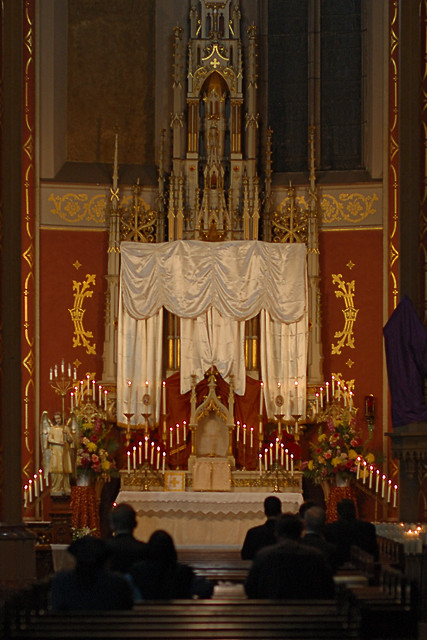 Saint Francis de Sales Oratory, in Saint Louis, Missouri, USA - adoration of the Eucharist on Holy Thursday