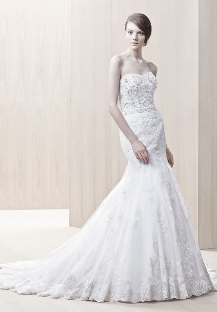 Strapless Sweetheart Mermaid Elegant Lace Wedding Dress
