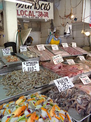 Mexican fish market stall