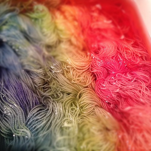How my daughter learned about rainbows.  #color #handdyed #yarn #knit #rainbow