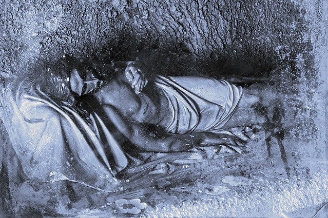 Christ in the Tomb, based on a image from the Shrine of Our Lady of Sorrows, in Starkenburg, Missouri, USA