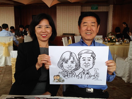 caricature live sketching for a wedding solemnization