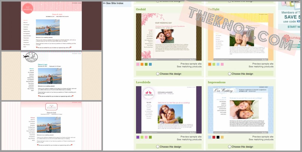 wedding wire offers planning tools and some beautiful design templates to 